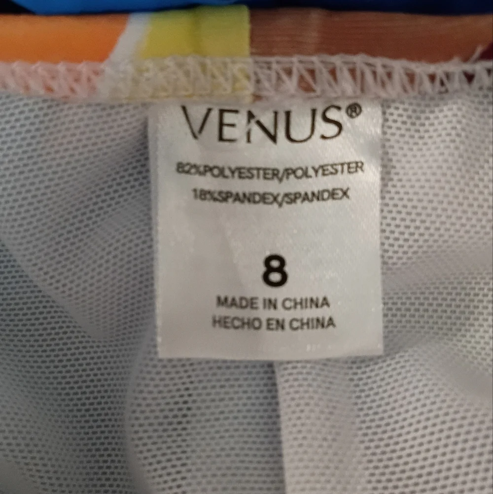 Venus Halter Swim Dress Living Art Built-in Brief Removable Pads 8 NEW